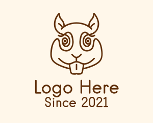 Forestry - Minimalist Squirrel Head logo design