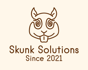 Skunk - Minimalist Squirrel Head logo design