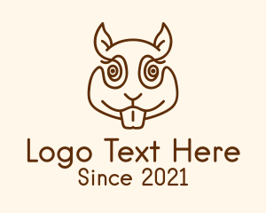Brown - Minimalist Squirrel Head logo design