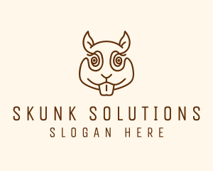 Minimalist Squirrel Head logo design