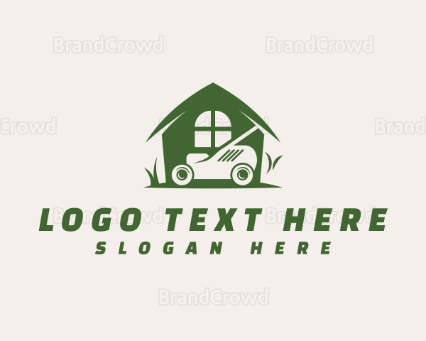 Lawn Mower Grass Maintenance Logo