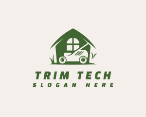 Trimmer - Lawn Mower Grass Maintenance logo design