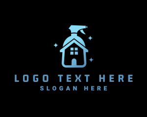House - House Cleaning Sprayer logo design