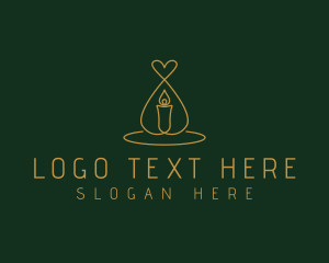 Candle - Heart Candle Light logo design