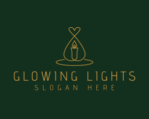 Heart Candle Light logo design