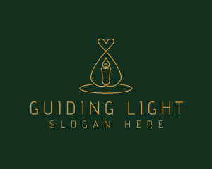 Heart Candle Light logo design