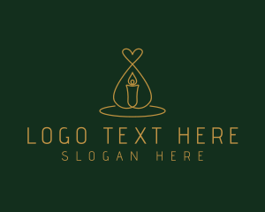 Candle  Light - Heart Candle Light logo design