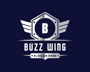 Metallic Industrial Wing logo design