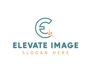 Active Person Letter E logo design