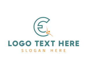 Success - Active Person Letter E logo design