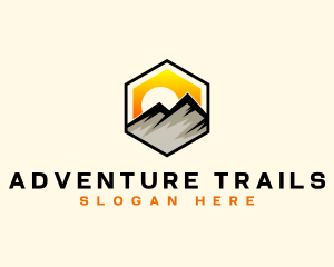 Mountain Sunset Adventure logo design