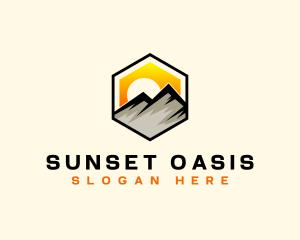 Mountain Sunset Adventure logo design