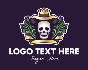 Barber - Mexican Dead King Skull logo design