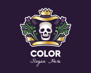 Medieval - Mexican Dead King Skull logo design