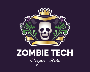 Zombie - Mexican Dead King Skull logo design