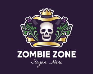 Zombie - Mexican Dead King Skull logo design