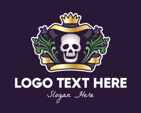 Queen - Mexican Dead King Skull logo design