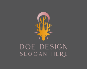 Doe - Deer Forest Moon logo design