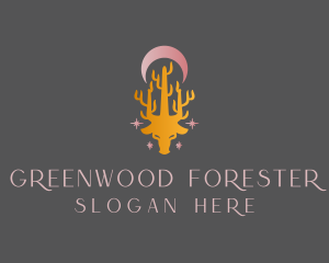 Deer Forest Moon logo design