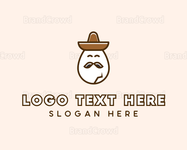 Mexican Mustache Egg Logo