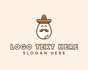 Sad - Mexican Mustache Egg logo design