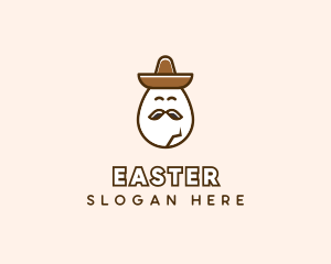 Mexican Mustache Egg logo design