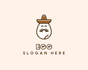 Mexican Mustache Egg logo design