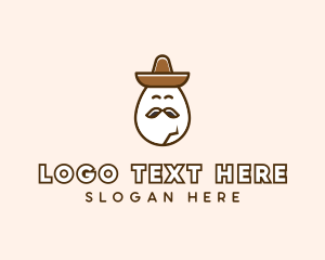 Farmer - Mexican Mustache Egg logo design