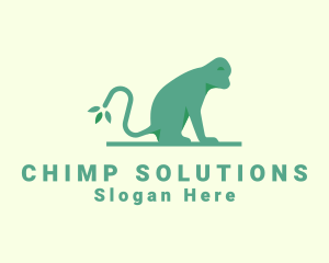 Chimpanzee - Wild Forest Monkey logo design