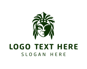 Mascot - Green Tribe Leader logo design