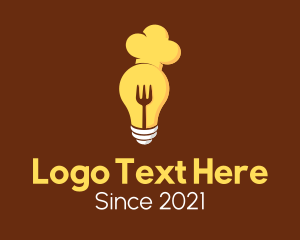 Cafeteria - Chef Hat Fork Bulb logo design