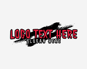 Typography - Evil Thriller Paintbrush logo design