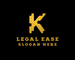 Crypto - Digital Jagged Letter K logo design