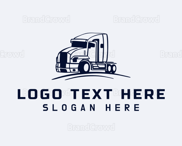 Blue Flatbed Truck Logo