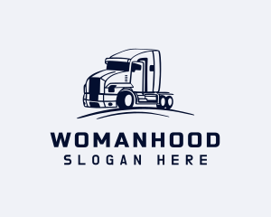 Shipping - Blue Flatbed Truck logo design