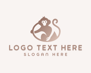 Ape - Monkey Animal Tail logo design