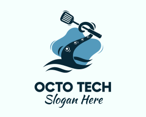 Kraken Tentacle Chef logo design
