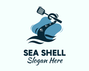 Mollusk - Kraken Tentacle Chef logo design