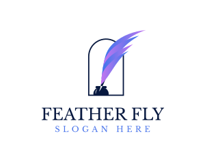 Quill Gradient Feather logo design