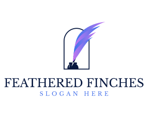 Quill Gradient Feather logo design