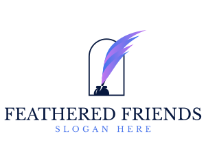 Quill Gradient Feather logo design