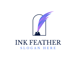 Quill Gradient Feather logo design