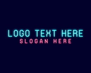 Wordmark - Neon Tech Business logo design