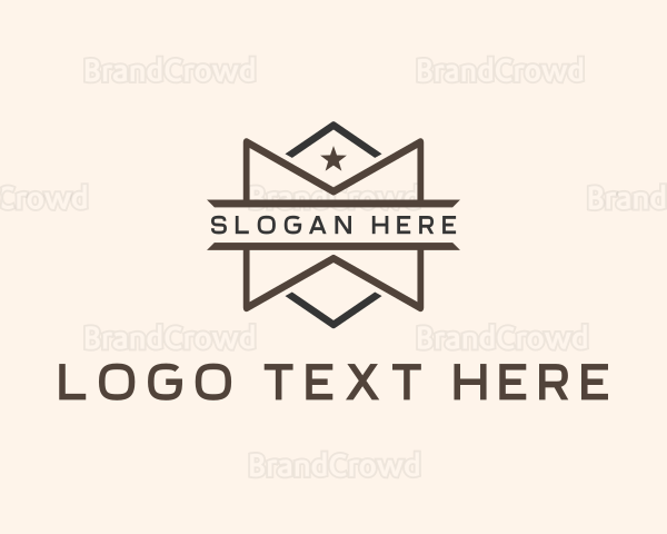 Hipster Ribbon Star Logo