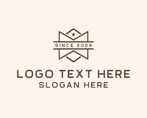 Badge - Hipster Ribbon Star logo design