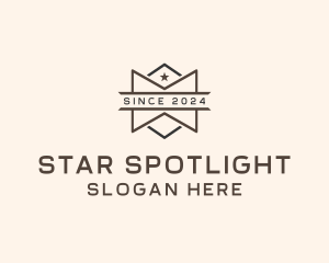 Hipster Ribbon Star logo design