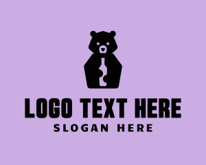 Lounge - Bear Winery Bottle logo design