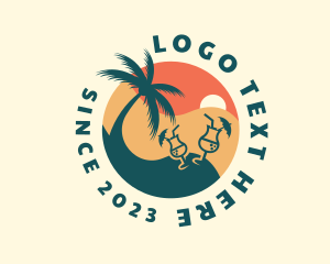 Travel Vlog - Tropical Beach Bar logo design