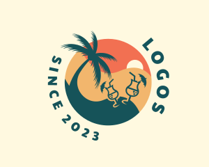 Vacation - Tropical Beach Bar logo design