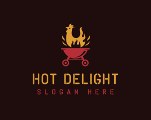 Flaming Chicken Grill logo design